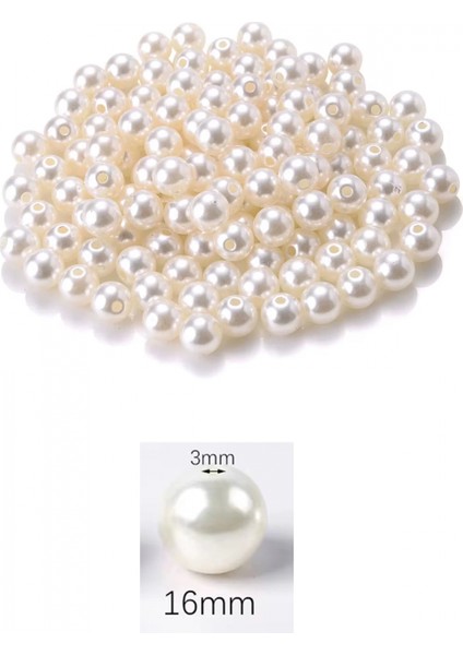 250 Gram 16MM Krem Renk Plastik Inci Boncuk Çanta ve Takı Yapım Boncuğu (~85 Adet) fiyatları