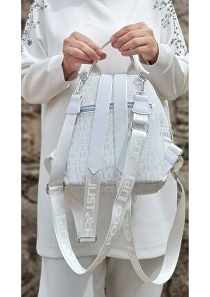 Kadın Beyaz Monogram Baskılı Sırt Çantası Günlük Kullanım Için fiyatları