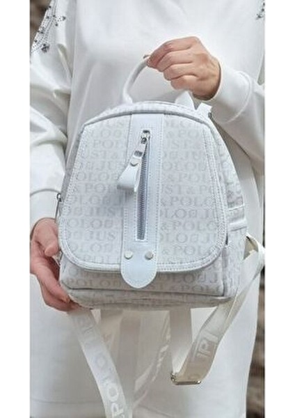 Kadın Beyaz Monogram Baskılı Sırt Çantası Günlük Kullanım Için modelleri