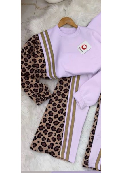 Leopar Desenli Kız Çocuk Ikili Takım -%100 Pamuk modelleri