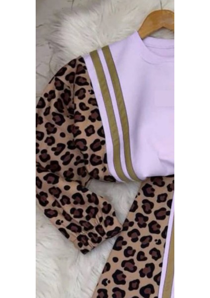 Leopar Desenli Kız Çocuk Ikili Takım -%100 Pamuk indirimleri