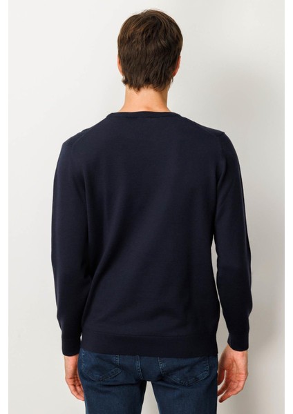 Erkek Sıfır Yaka Önü Baklavalı Triko Kazak K.lacivert fırsatları