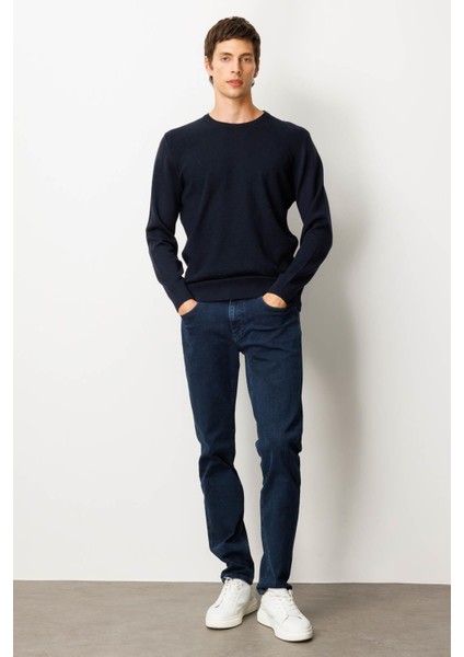 Erkek Sıfır Yaka Önü Baklavalı Triko Kazak K.lacivert indirimleri