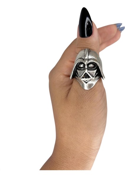 Gümüş Kaplamalı, Ayarlanabilir, Uniseks, Yüzük ( Darth Vader, Motorcu Yüzük , Antik Gümüş Yüzük ) modelleri