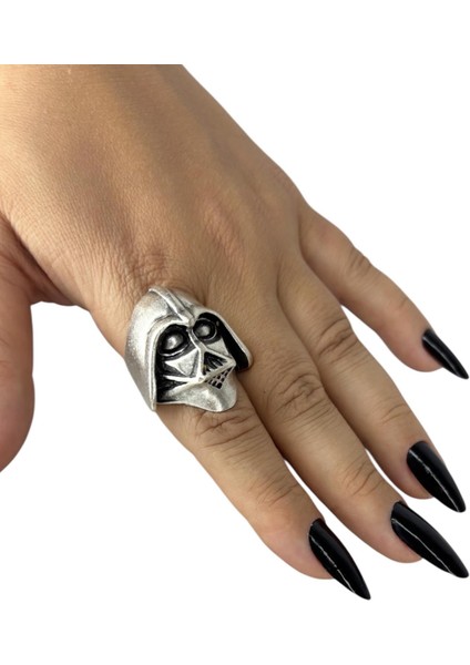 Gümüş Kaplamalı, Ayarlanabilir, Uniseks, Yüzük ( Darth Vader, Motorcu Yüzük , Antik Gümüş Yüzük ) indirimleri