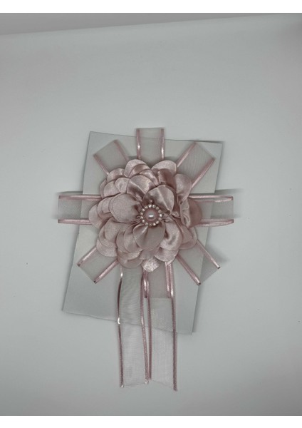 Gelin Bohçası Için Çiçek Motifli 1 Adet Pembe Bohça Çiçeği