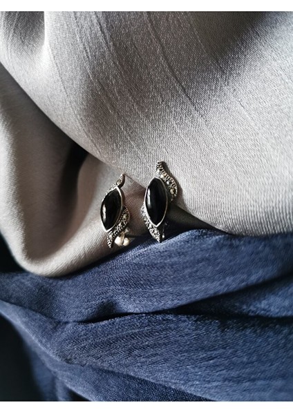 Oltu Taşı 925 Ayar Gümüş Beyzi Model Küpe OLTUKÜPE0002 fiyatları