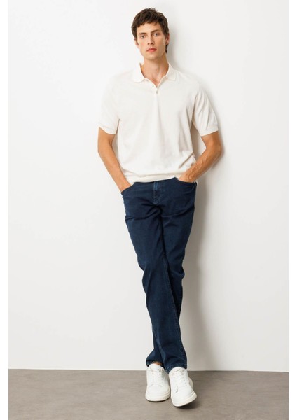 Erkek Polo Yaka %100 Pamuk Kısa Kol Ince Triko Krem indirimleri