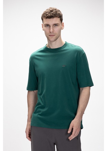 Collage Orman Yeşili Basic Erkek T-Shirt indirimleri