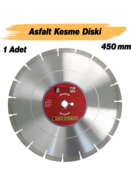 Asfalt Kesme Testeresi Elmas Testere Bıçağı Kesim Asfalt Beton 450 mm Zemin Kesme Testeresi Diski