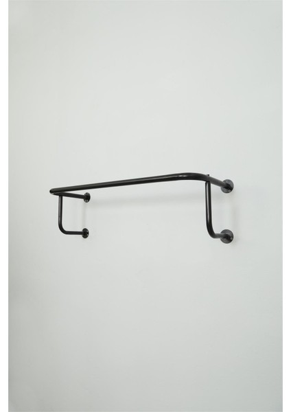 Destekli Yuvarlak Borudan U Askı 90 cm Siyah