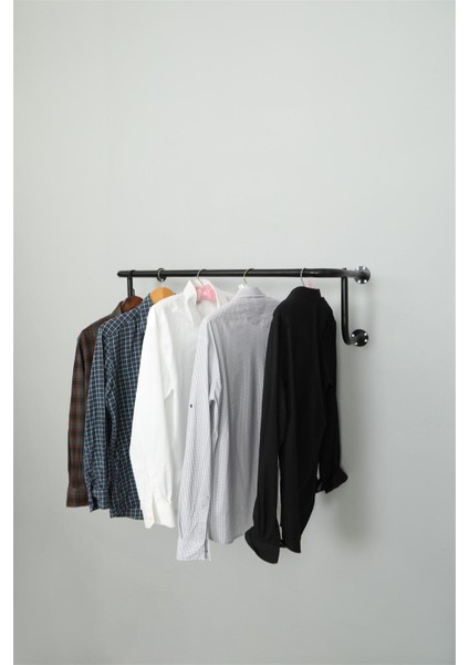 Destekli Yuvarlak Borudan U Askı 90 cm Siyah modelleri