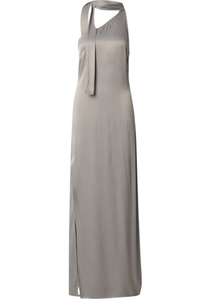 Kadın Boyundan Bağlamalı Vücudu Saran Maxi Sırtı Açık Saten Kolsuz Şık Yazlık Abiye Gece Elbise indirimleri