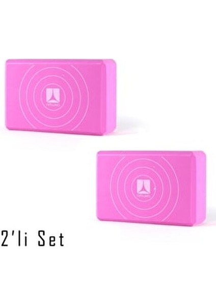 Köpük Yoga Bloğu Yoga Block 2'li Set Pembe