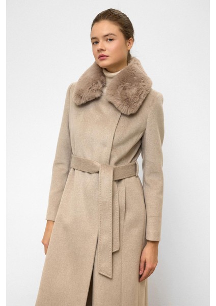 Yakası Çıkabilen Kürklü Punto Dikiş Detaylı Premium Uzun Kaban Taş 3092 indirimleri