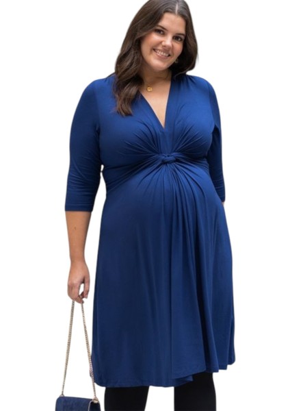 Kadın Göğüs Altında Düğüm Model Truvakar Kol Spor Şık Viskon Hamile Elbisesi fırsatları