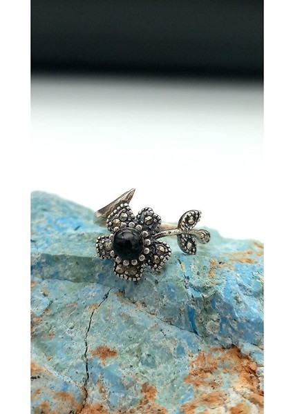 Gümüş Oltu Taşlı Yüzük SY0008