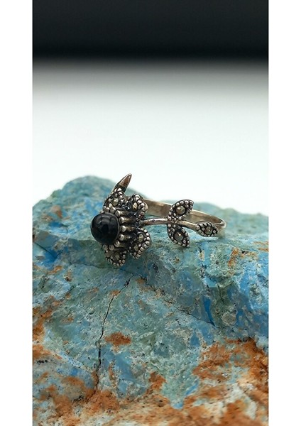 Gümüş Oltu Taşlı Yüzük SY0008 fiyatları