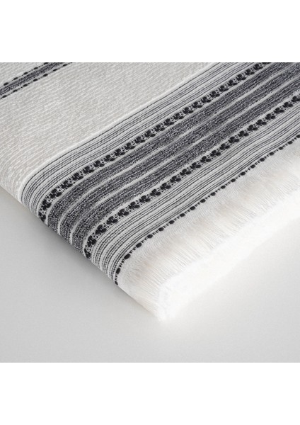 Izgi Banyo Havlusu Organik Pamuk Dokuma Siyah 80 x 150 cm