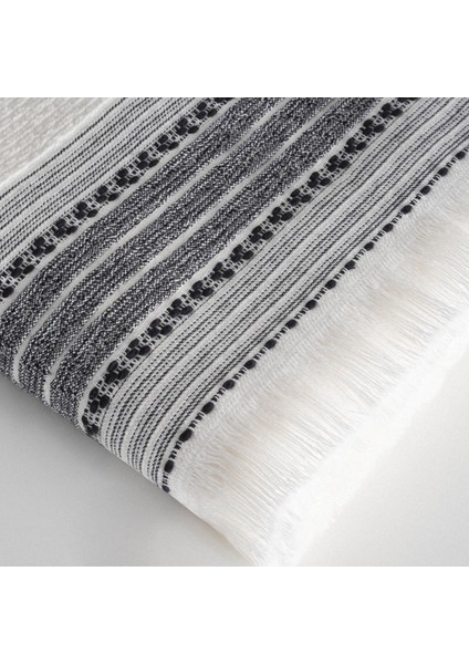 Izgi Banyo Havlusu Organik Pamuk Dokuma Siyah 80 x 150 cm