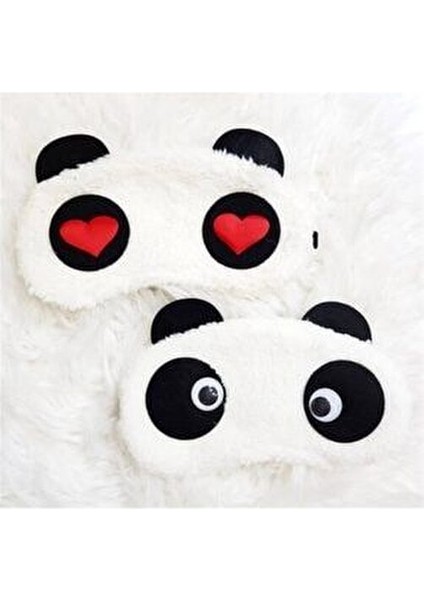 Peluş Panda Uyku Bandı 2 Adet - Göz Bandı - Hediyelik