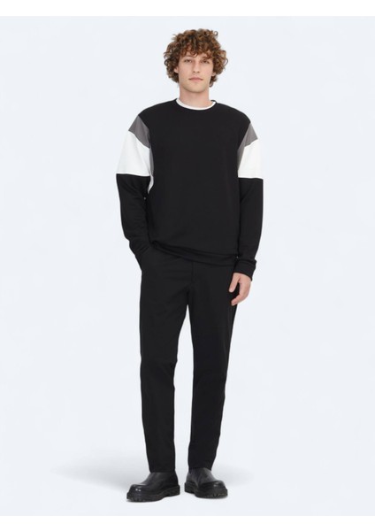 Siyah Bisiklet Yaka Sweatshırt fiyatları