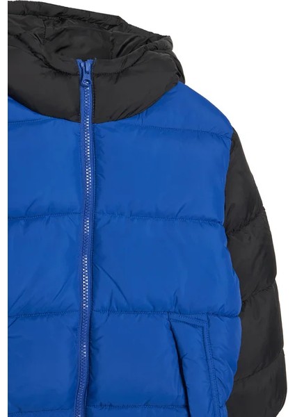 Erkek Çocuk Mavi Logo Işlemeli Kalın Mont modelleri