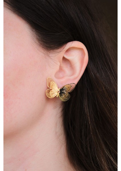 Kelebek Leyla Çelik Küpe Altın Kaplama fiyatları