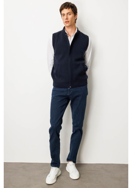 Erkek Hakim Yaka Çelik Örgü Yün Yelek K.lacivert fiyatları