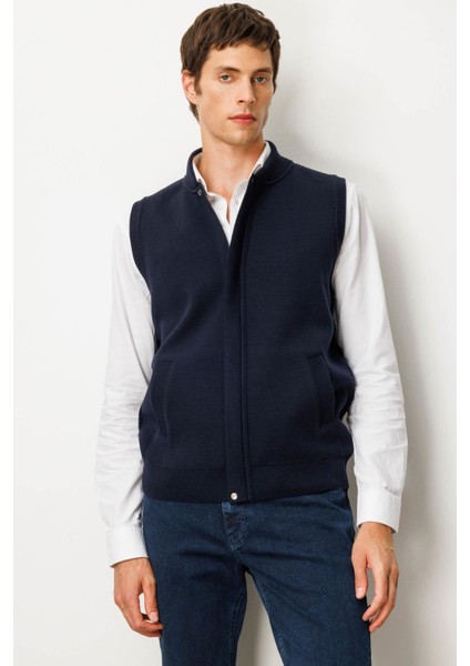 Erkek Hakim Yaka Çelik Örgü Yün Yelek K.lacivert fırsatları