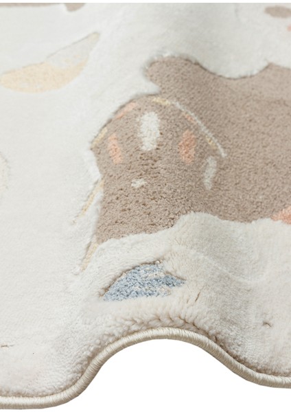 Bambino BMB07 Cream Multy Yuvarlak Yumuşacık Dokulu Hav Toz Vermeyen Çocuk Halısı fırsatları