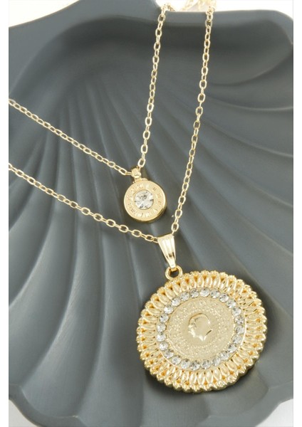 Zengezur Mustafa Kemal Atatürk Yeni Sezon Ikili Kolye-Sarı fiyatları