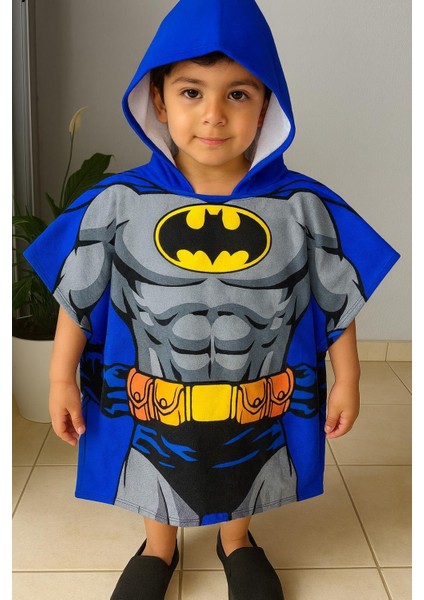 Çocuk Batman Kapüşonlu Ponço Plaj HAVLUSU-0030-S indirimleri