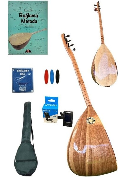 Kısa Sap Başlangıç Düzeyi Bağlama Seti (Kılıf-Tel-Tezene-Metot-Tuner)