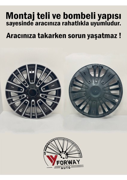 Mitsubishi Bütün Modelleri Için Uyumlu 14" Inç Gri-Siyah 4 Adet Jant Kapağı ( L300 L400 Vb. ) fırsatları