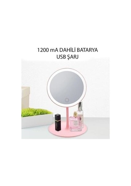Dokunmatik LED Işıklı USB Li Yuvarlak Masa Üstü Makyaj Aynası fiyatları