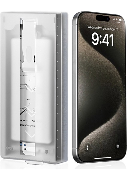 Apple iPhone 14 3D Oliv Hd Temperli Cam Ekran Koruyucu + Kolay Uygulama Aparatı