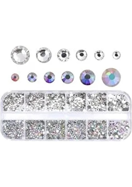 Tırnak Süsleme Taşı Seti - 12'li Kutu