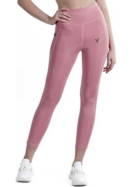 Kadın Yüksek Bel Esnek Spor Tayt Toparlayıcı Özelliklerle Mürdüm Renk Seçeneği