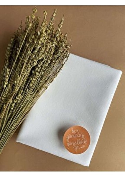 Duck Bezi Keten Kumaş / Krem ( 50 cm x 180 cm ) / Ince Punch Için ve Nakış Için Uygundur