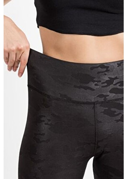 Kadın Siyah Yüksek Bel Toparlayıcı Kamuflaj Desenli Tayt C-22404 modelleri