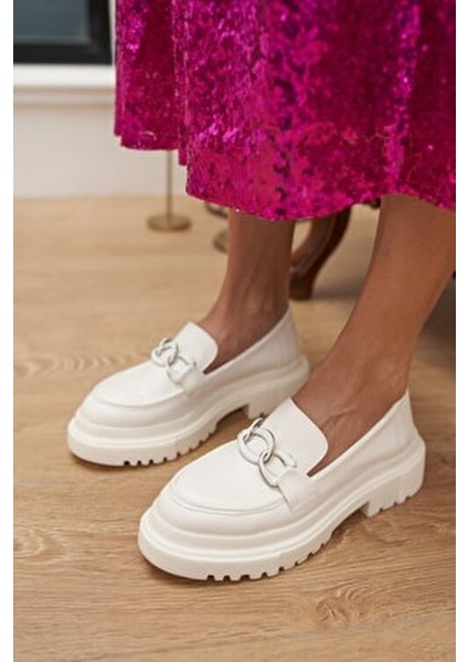 Anabel Kadın Beyaz Ithal Toka Oxford Ayakkabı indirimleri