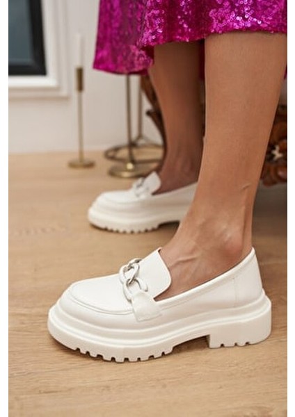 Anabel Kadın Beyaz Ithal Toka Oxford Ayakkabı
