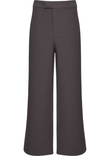 Gri Yüksek Bel Culotte Pantolon