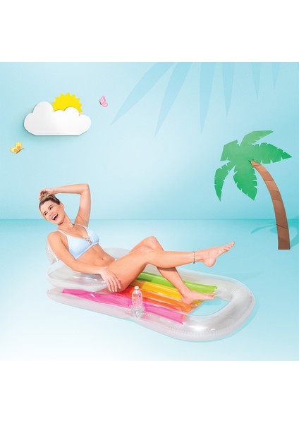 Şişme Havuz Deniz Yatağı - Sultan Yatağı - Bardaklıklı - Gümüş (58802EU) indirimleri