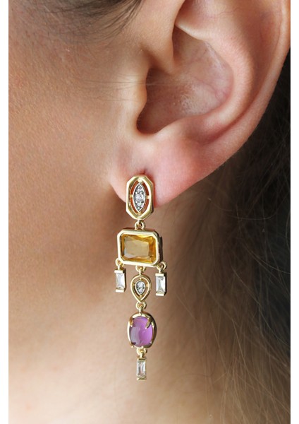 Vıp Çelik Renkli Zirkon Taşlı Fokus Küpe indirimleri