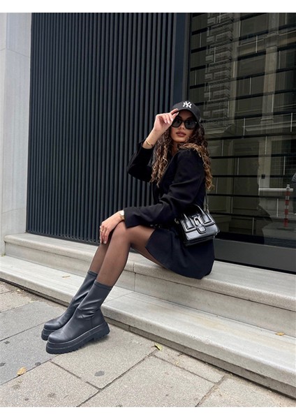 St Patrick Siyah Streç Kadın Bot Postal modelleri