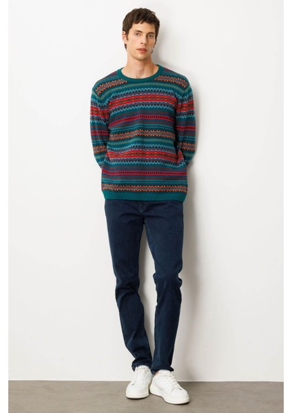 Erkek Sıfır Yaka Jakarlı Yün Kazak K.ö.başı modelleri