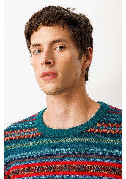 Erkek Sıfır Yaka Jakarlı Yün Kazak K.ö.başı indirimleri