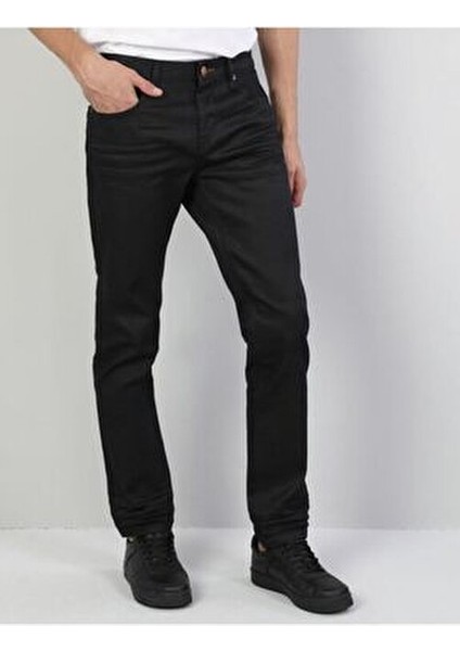 miremiran Denim Rahat Kesim Siyah Kot Pantolon Erkek Regular Fit %85 Pamuk Kumaş ile Günlük Kullanım